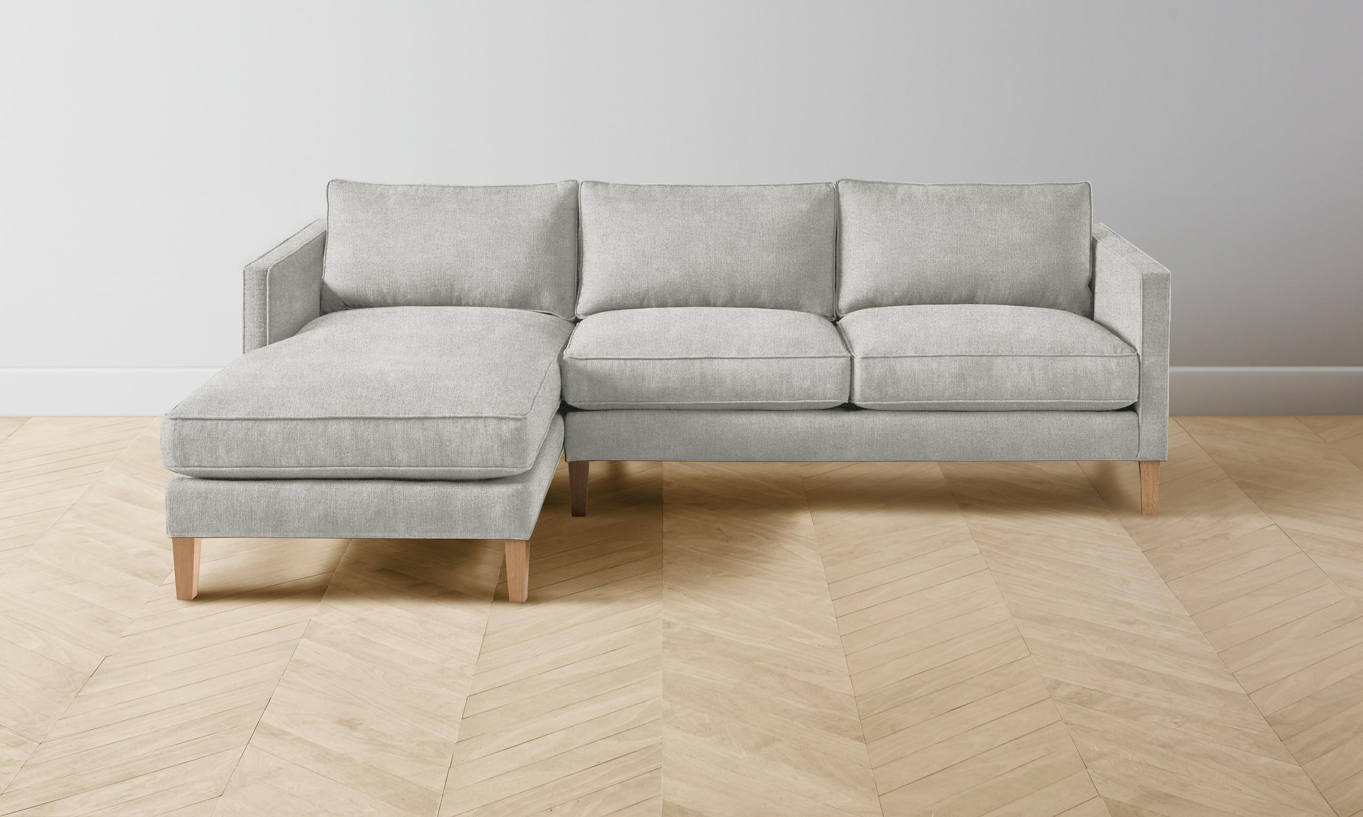 Crosby Sectional Sofa - Performance Mélange Weave in Flint Gray | Modern Living Room Furniture for Comfortable Lounging & Entertaining