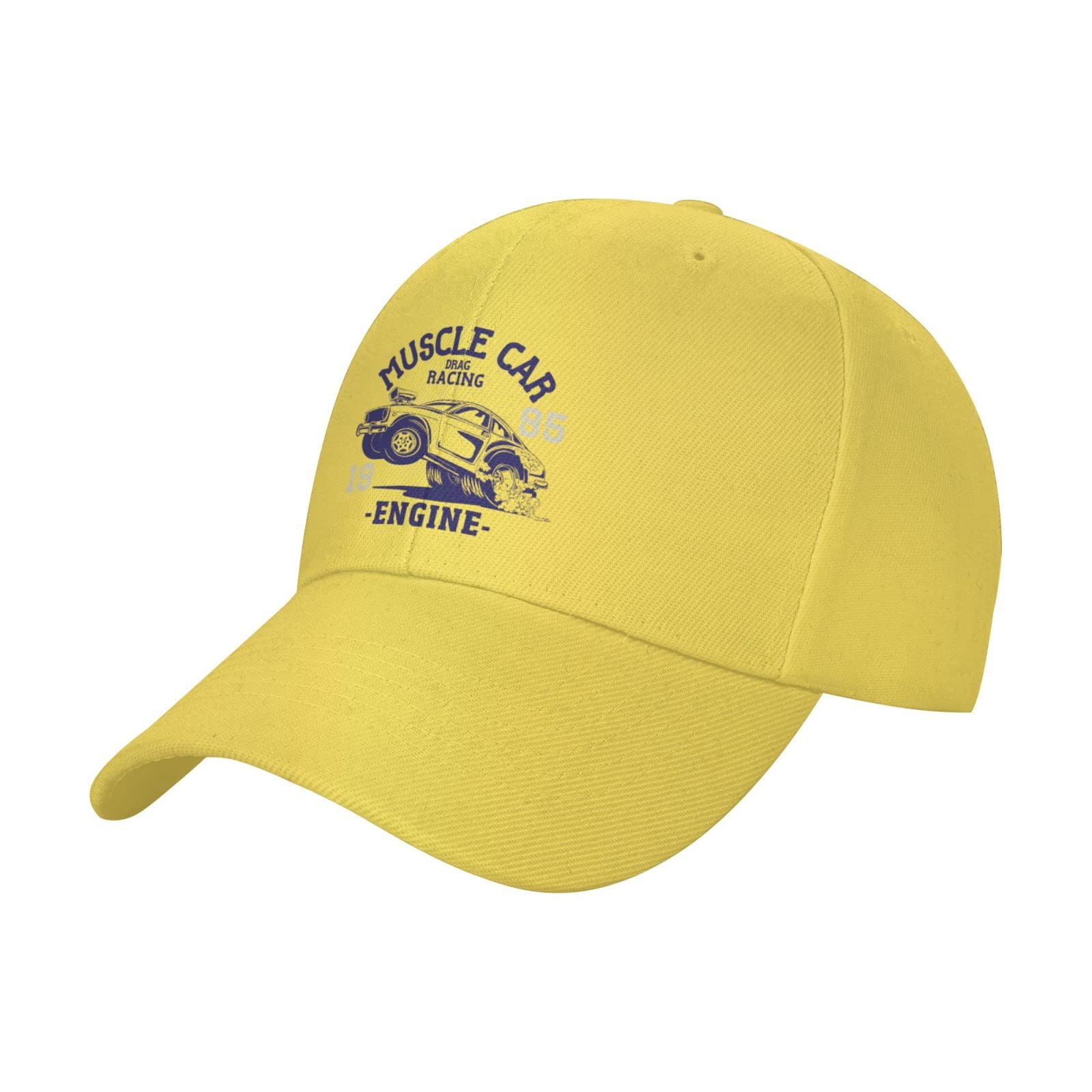 Vector Hot Rod & Muscle Car Racing Baseball Cap - Flat Bill Trucker Hat for Men & Women - Adjustable Snapback - Black - Perfect for Car Shows, Races & Casual Wear