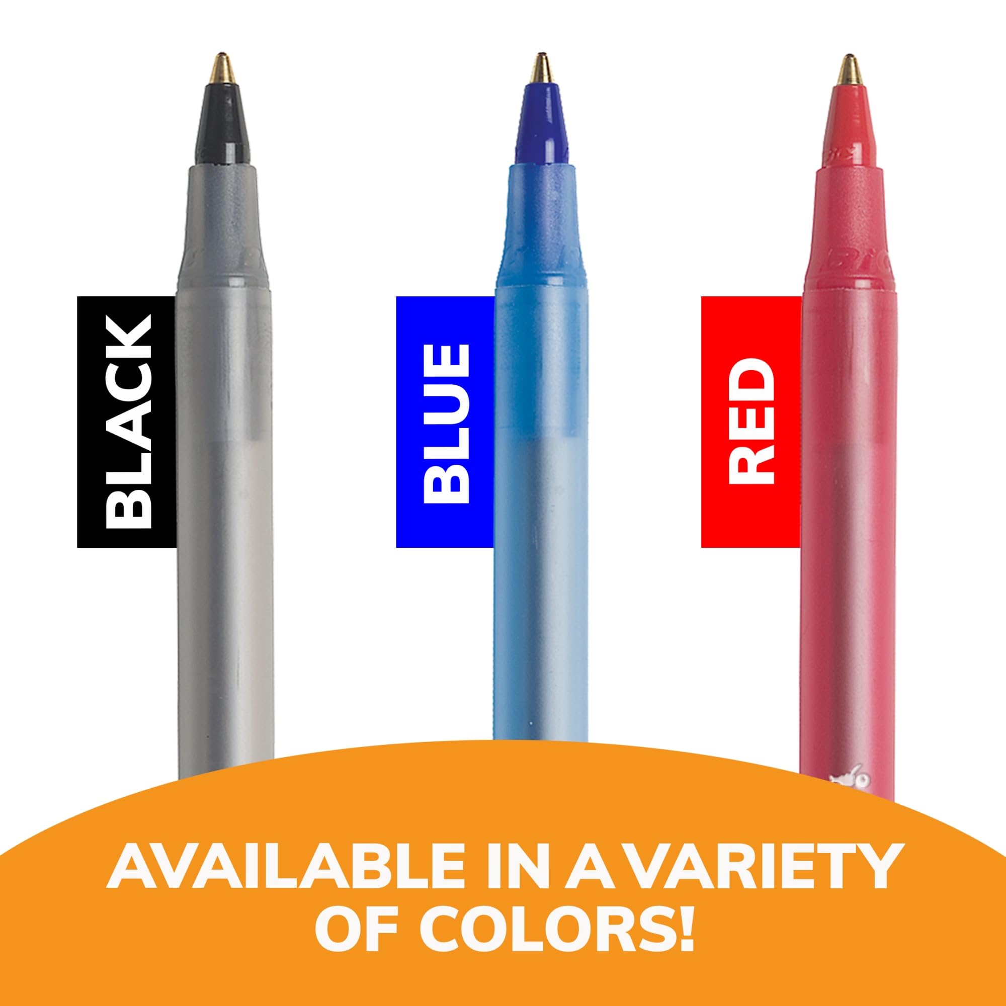 BIC Round Stic Xtra Life Black Ballpoint Pens - 240 Pack Bulk Ballpoint Pens, Medium Point 1.0mm, Comfortable Flexible Barrel for Smooth Writing - Best Selling Office & School Supplies for Everyday Use, Note Taking & Document Signing