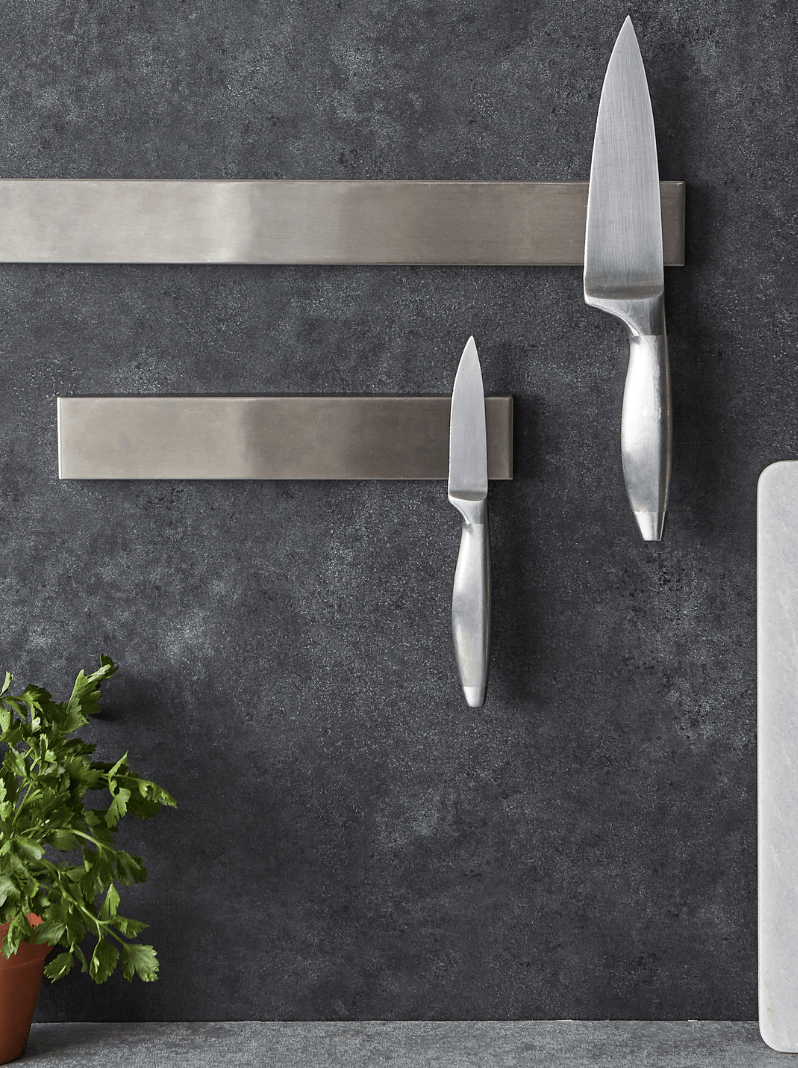 RSVP Magnetic Knife Holder 17.75 Inch - Strong Wall Mount Knife Storage for Kitchen, Chef & Home Use - Perfect for Organizing Knives, Scissors & Metal Utensils