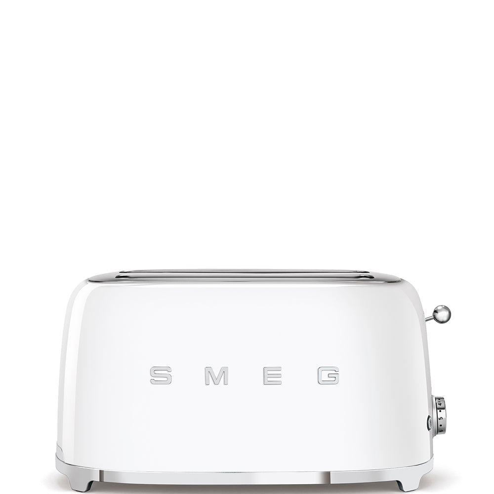 4-Slice Toaster TSF02 - Stainless Steel White Countertop Toaster with Extra-Wide Slots, Bagel & Defrost Functions - Perfect for Breakfast, Kitchens & Small Spaces
