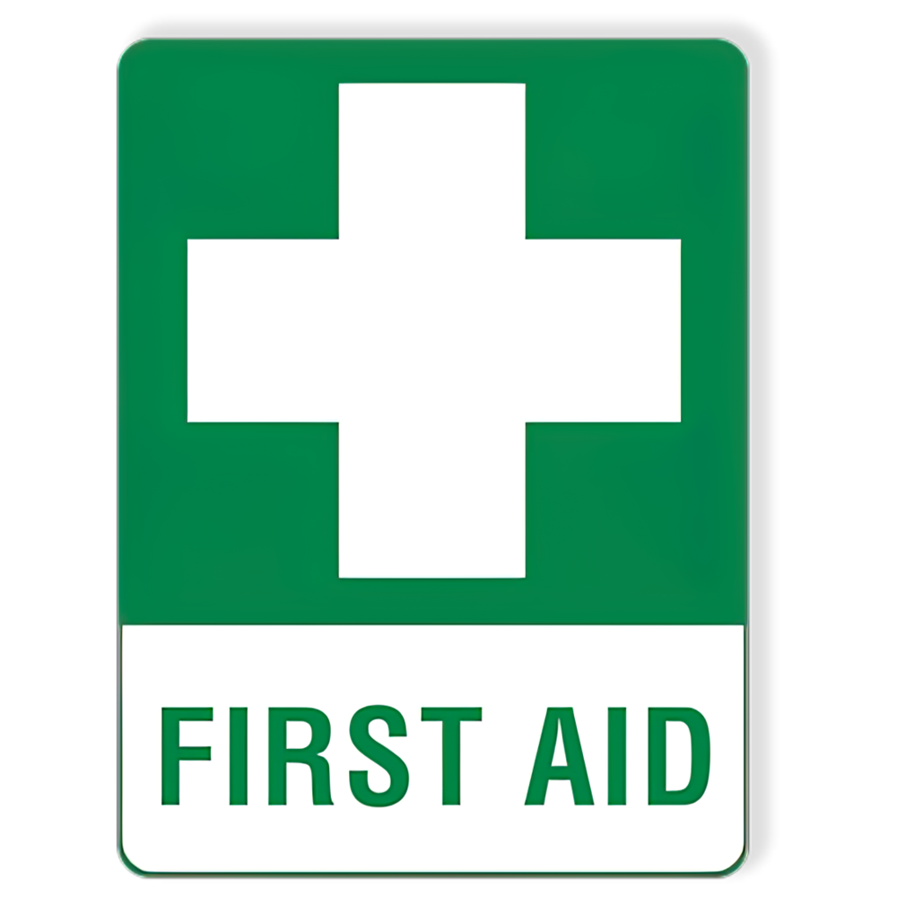 First Aid Sign Sticker - Large, Durable, Waterproof for Emergency Safety - Perfect for Offices, Schools, and Public Spaces