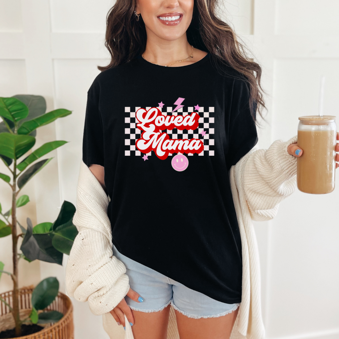 Loved Mama Graphic Tee - Comfortable Cotton T-Shirt for Women - Perfect Gift for Mother's Day, Birthday & Family Gatherings