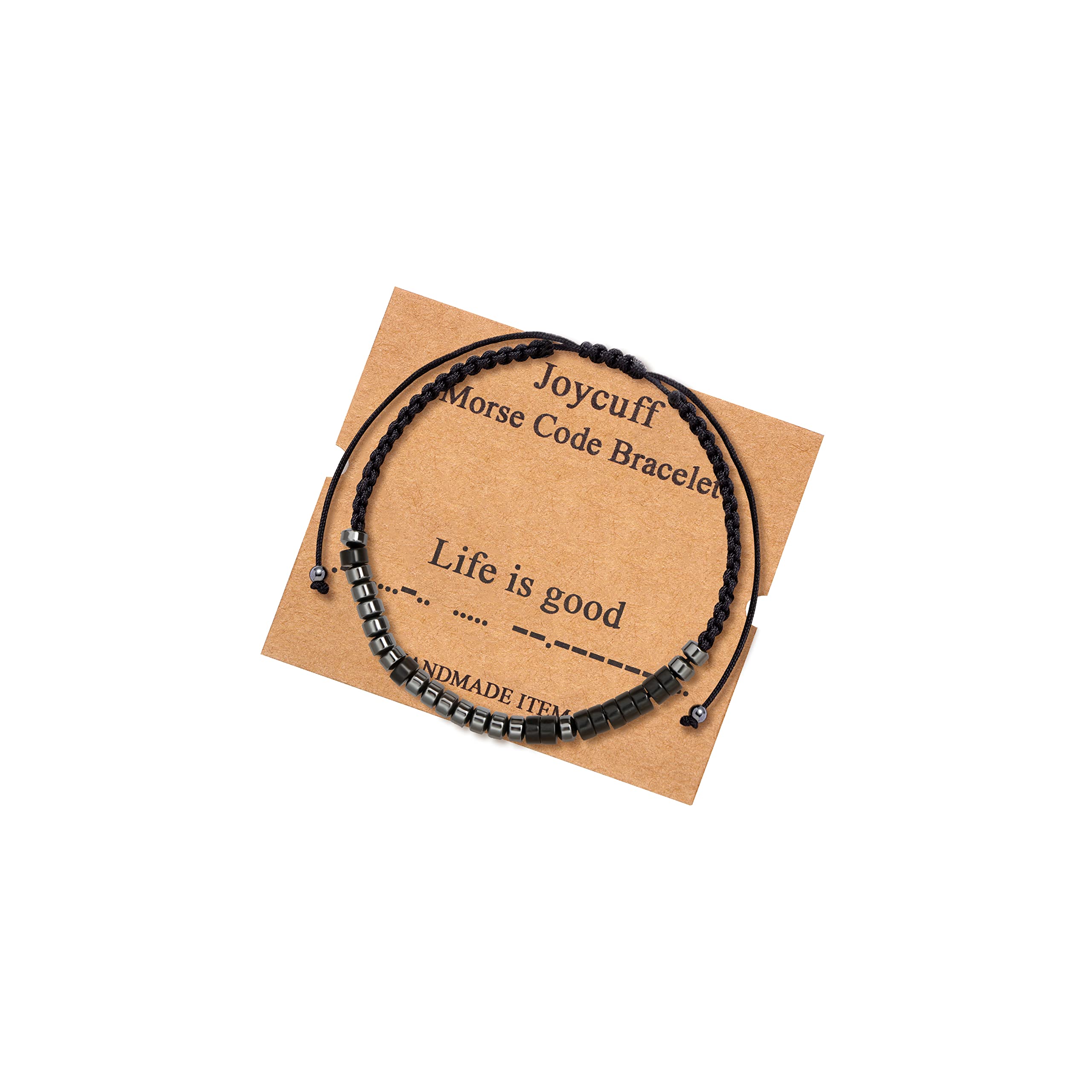 JoycuFF Morse Code Bracelets for Women - Inspirational Secret Message Jewelry, Funny & Thoughtful Gift for Her - Perfect for Christmas, Birthday, Anniversary & Everyday Wear (I Love You, Best Friend, Sister)