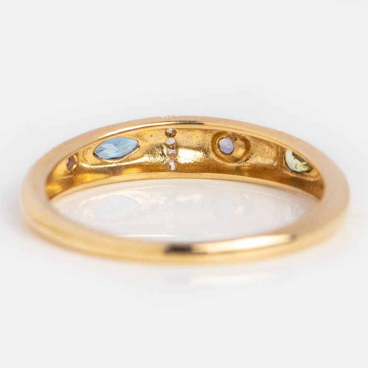 Solid Gold Pizza Acrostic Ring - Elegant Jewelry for Women, Unique Pizza Lover Gift, 14K Gold Ring for Birthdays & Anniversaries - Perfect for Pizza Parties, Date Nights & Foodie Fashion