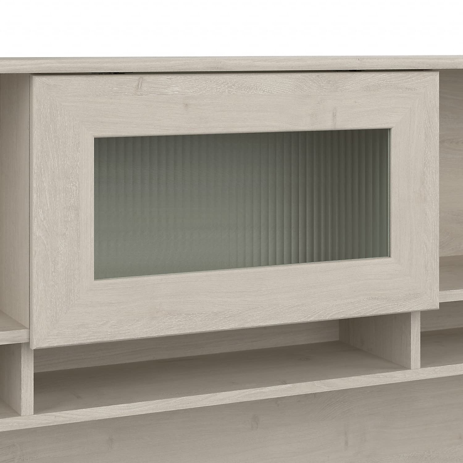 Bush Furniture Cabot 60W Linen White Oak Desk Hutch - Perfect for Home Office, Study Room & Workspace Organization