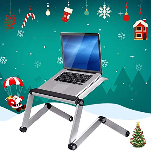 Adjustable Angle Aluminum Laptop Tray Table - Sturdy Sofa Bed Lap Desk for Notebook, PC & Tablet (Silver) | Perfect for Working, Reading & Snacking in Bed or on the Couch
