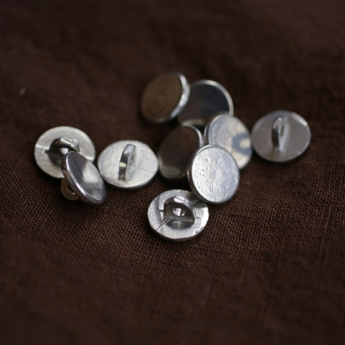 10-Pack Plain Pewter Buttons for Sewing, Crafts & DIY Projects - Small Size Metal Buttons for Clothing, Accessories & Home Decor