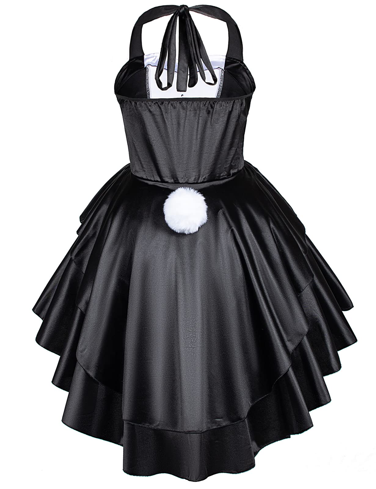 Elegant Black Bunny Costume for Girls - Tuxedo Style Dress with Ears, Tail, Stockings & Gloves - Perfect for Cosplay, Halloween, and Themed Parties