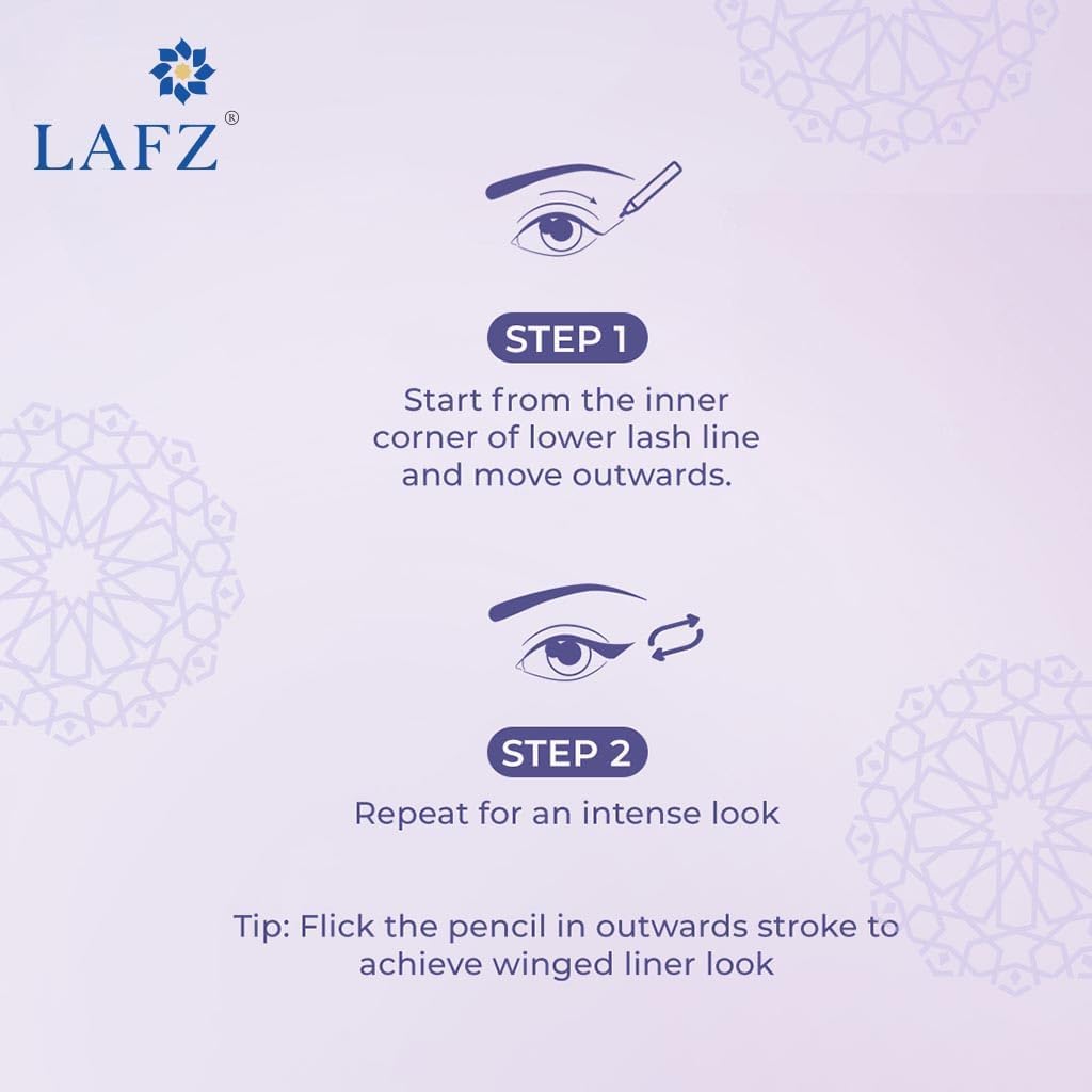 Lafz Intense Black Kajal Eyeliner - 0.35g Smudge-Proof & Long-Lasting for Dramatic Eye Makeup | Perfect for Daily Wear, Parties & Special Occasions