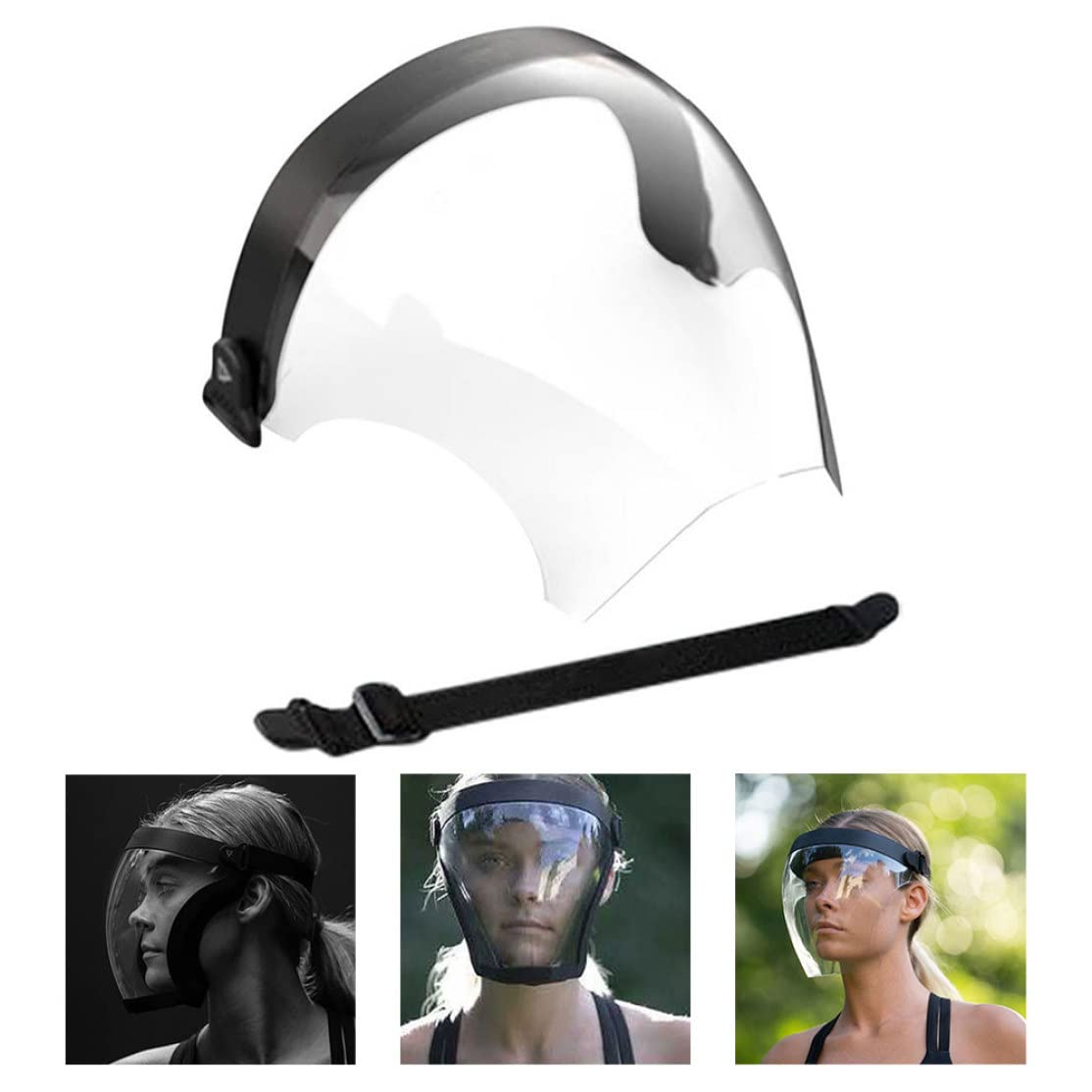 Full Face Cycling Mask - Anti-Splash, Anti-Dust Protective Shield for Eyes, Nose & Mouth | Clear Spray-Proof Design for Biking, Motorcycling & Outdoor Sports