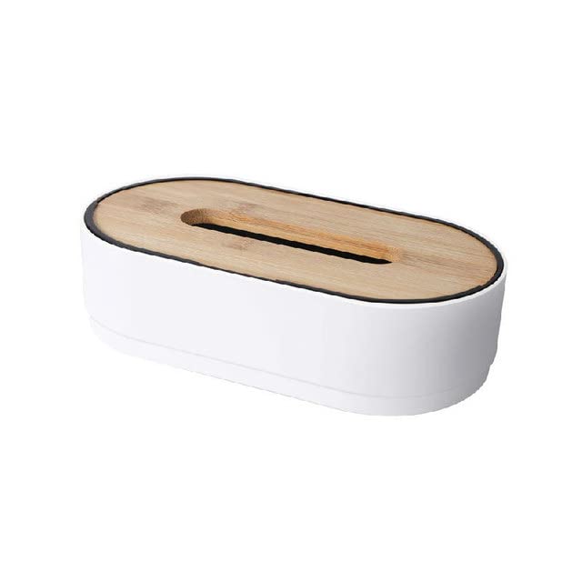 Premium Wooden Tissue Box Cover - Solid Color with Groove Design for Home & Office - Multifunctional Storage for Tissues, Coffee Table Decor, and Plastic Organizer - Perfect for Living Room, Bedroom, and Office Spaces