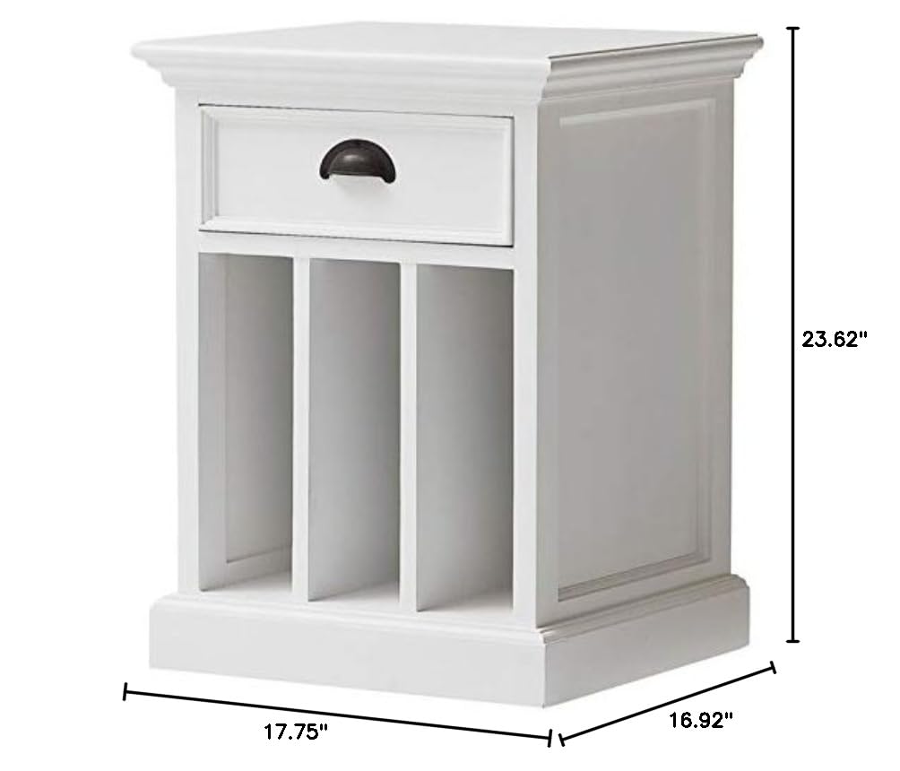 White Set of 2 Nightstands with Dividers - Modern Bedside Tables for Bedroom Storage & Organization | Perfect for Small Spaces, Apartments & Guest Rooms