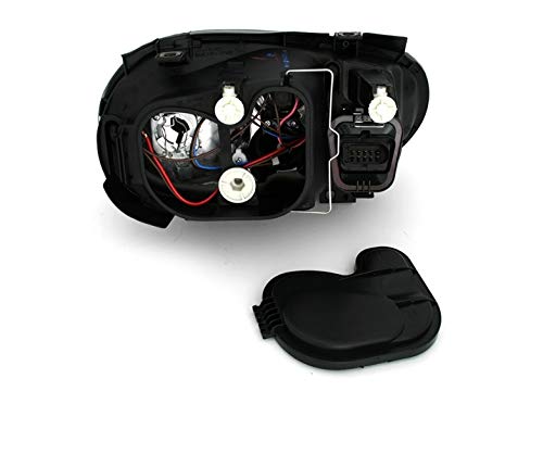 Volkswagen Golf 4 Headlight Assembly - TFL Driver & Passenger Side Set - Black Projector Headlights (LHD) - Compatible with 1997-2003 Models (VP1648) - Perfect for Night Driving & Car Upgrades