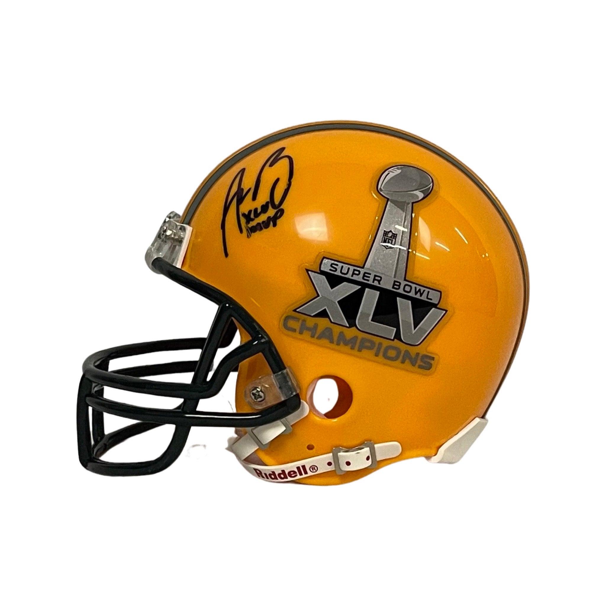 Aaron Rodgers Autographed Green Bay Packers Mini Replica Super Bowl XLV Football Helmet with JSA Certificate - Perfect for NFL Memorabilia Collectors and Sports Fans Display