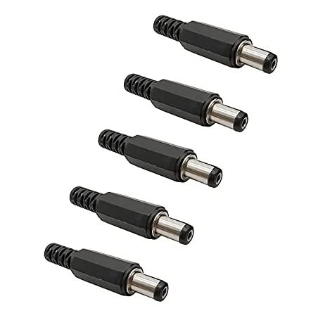 AVS COMPONENTS 12V DC Male Power Jack Connector - Round Panel PCB Mount (10 Pack) for DIY Electronics, CCTV Cameras & Audio Equipment Power Supply