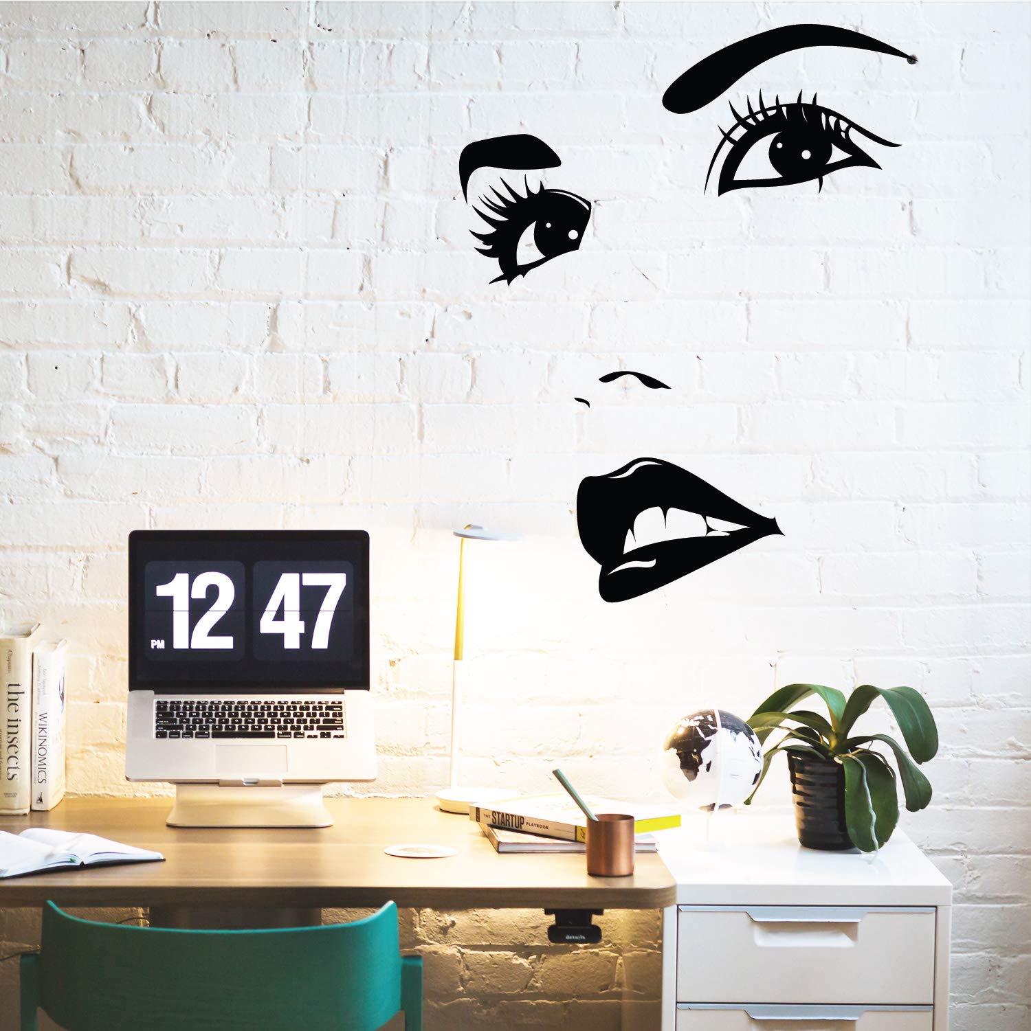 Eyelash Wall Decals - Premium Beauty Salon Decorations, Self-Adhesive Lash Wall Stickers for Salon & Home Decor - Perfect for Nail Salons, Spas, and Bedroom Wall Art (Set of 12)