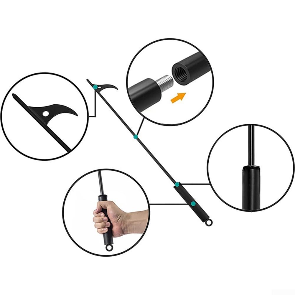 ZAMETTER Fireplace Tongs - Heavy Duty Steel Fireplace Poker & Log Grabber for Wood Stove, Coal, Open Fire - Essential Fireplace Accessories for Home Heating & Camping Use