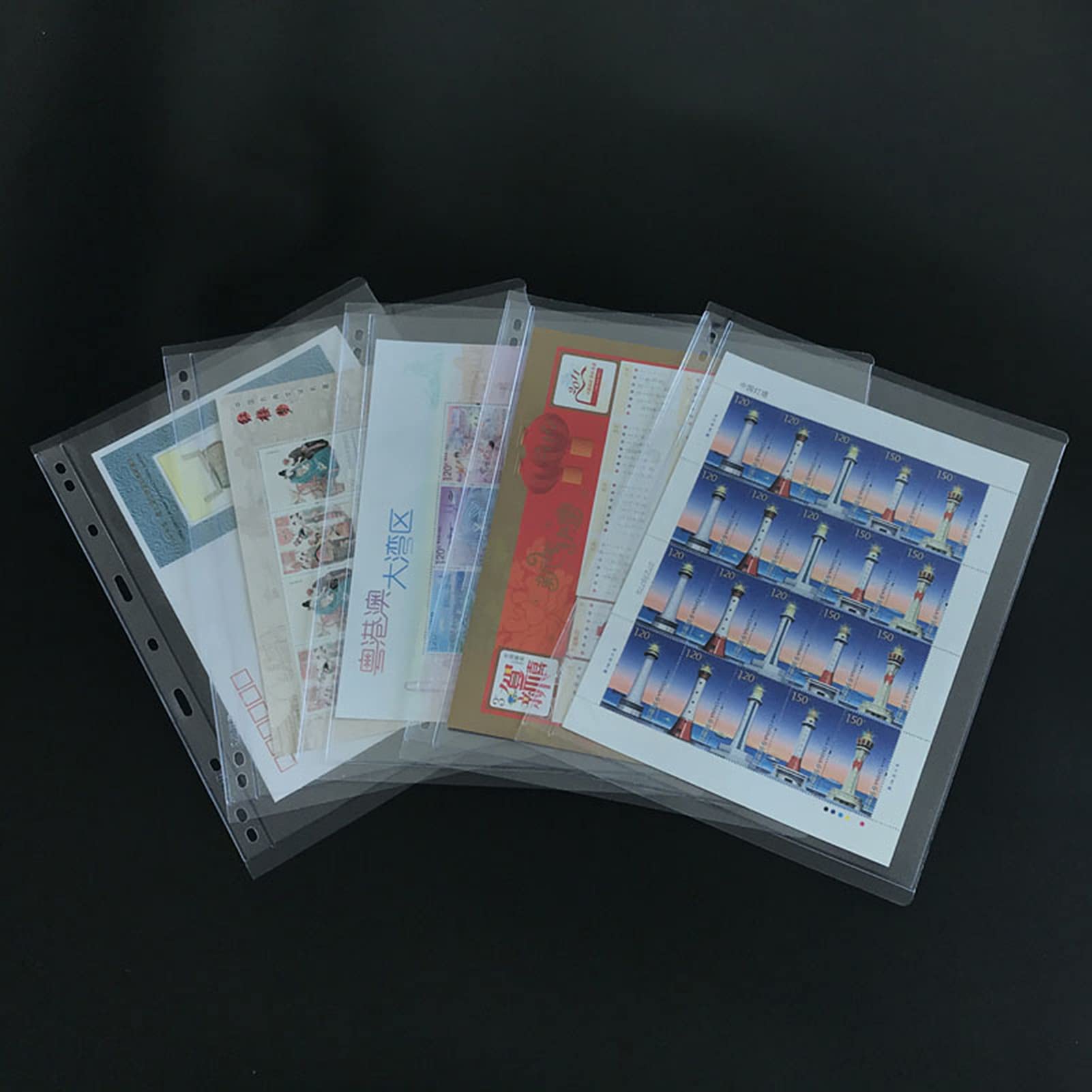 Premium MUDOR Clear Stamp Pages for Stamp Album Binder - 10 Single-Sided Pocket Sheets (1 Pocket per Page) | Perfect for Collectors & Organizing Rare Stamps