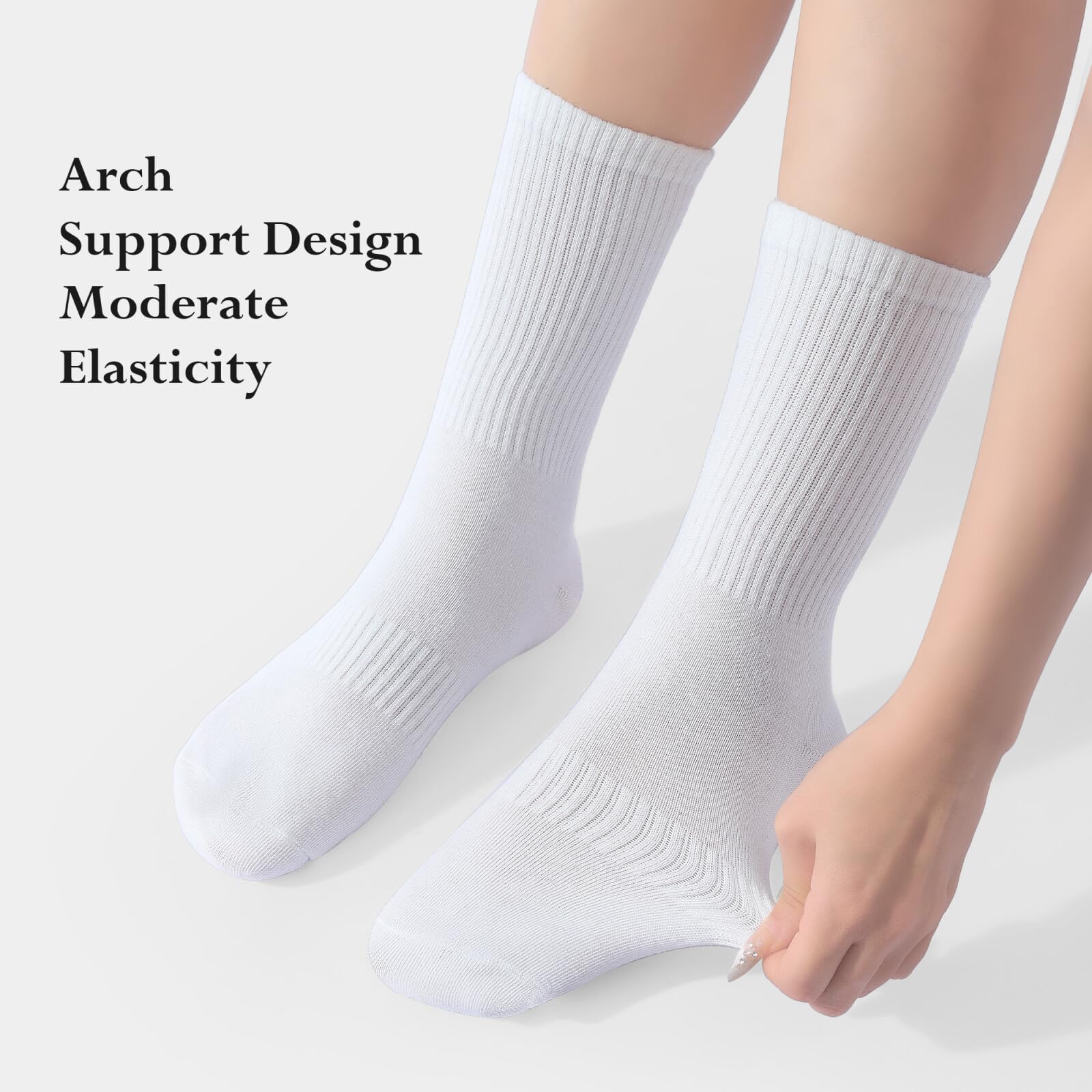 Honeysea 8-12 Pairs Crew Socks - Breathable Compression Socks for Women & Men - Athletic, Casual & Workout Socks for Running, Hiking & Daily Wear