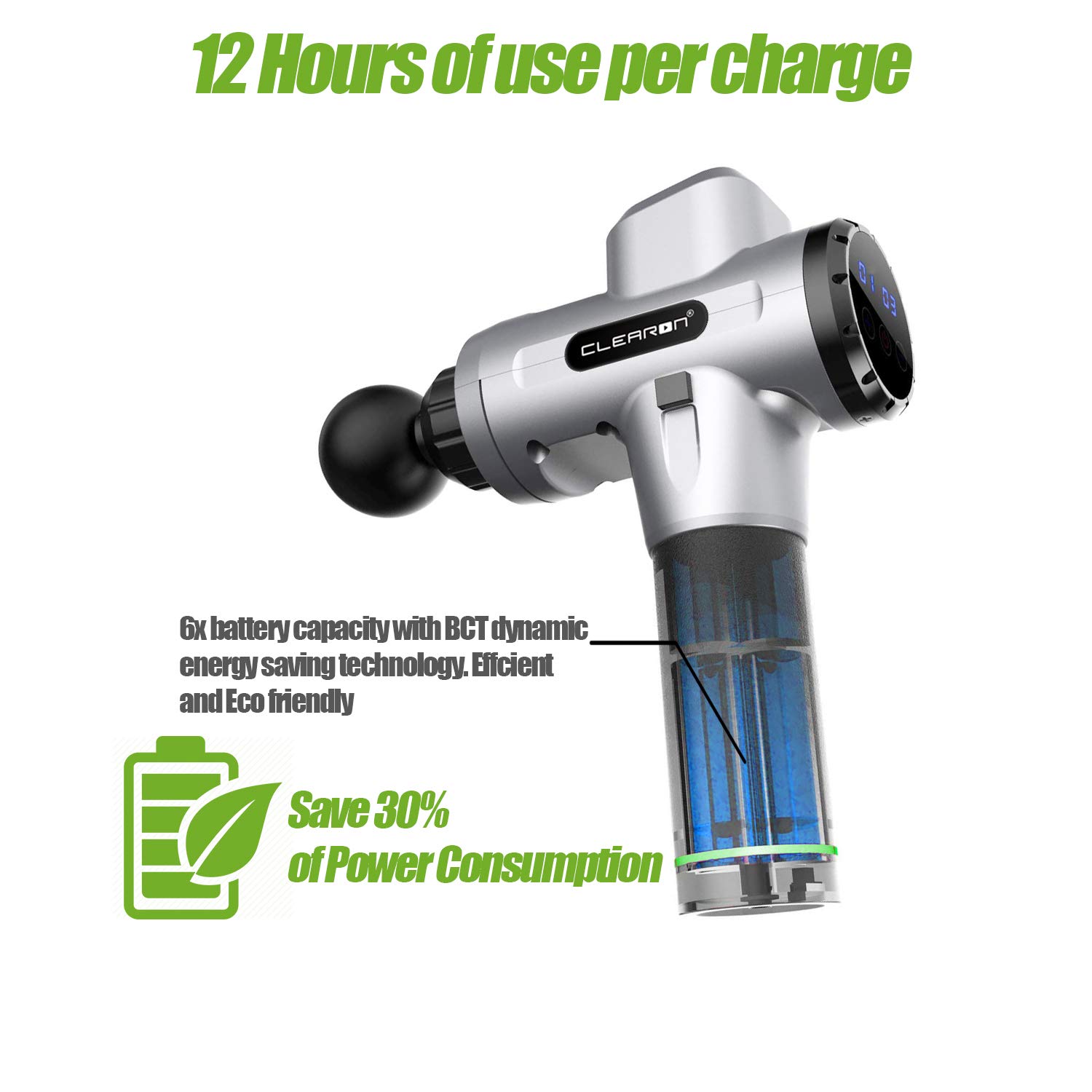 Upgraded Deep Tissue Massage Gun for Athletes - 20 Speed Levels, Handheld Muscle Massager for Pain Relief & Recovery, Portable Percussion Therapy Device - Perfect for Post-Workout, Gym, Sports & Home Use - Dark Gray