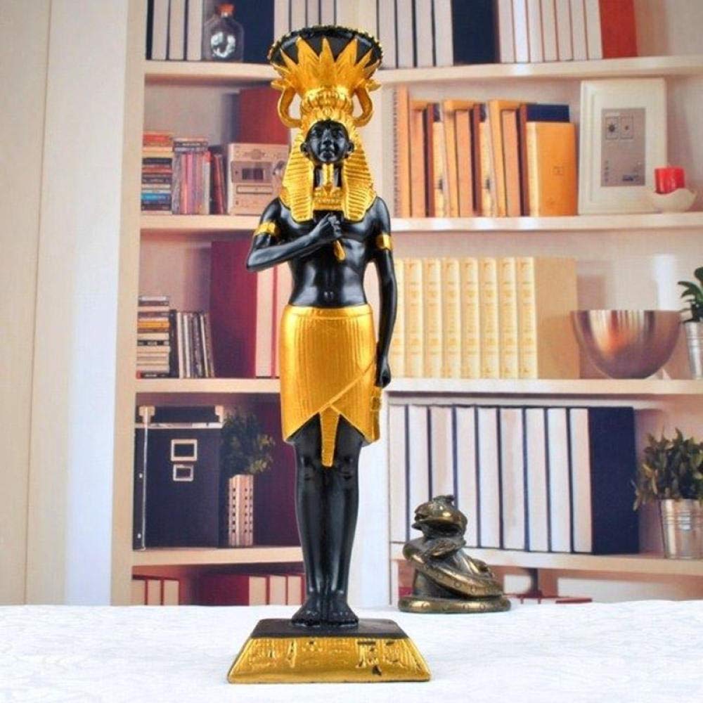 Egyptian Pharaoh Statue Set - 2Pcs Handcrafted Resin Cleopatra & Pharaoh Sculptures for Home Decor, Office Display, Gift & Ancient Egypt Theme Party Decorations