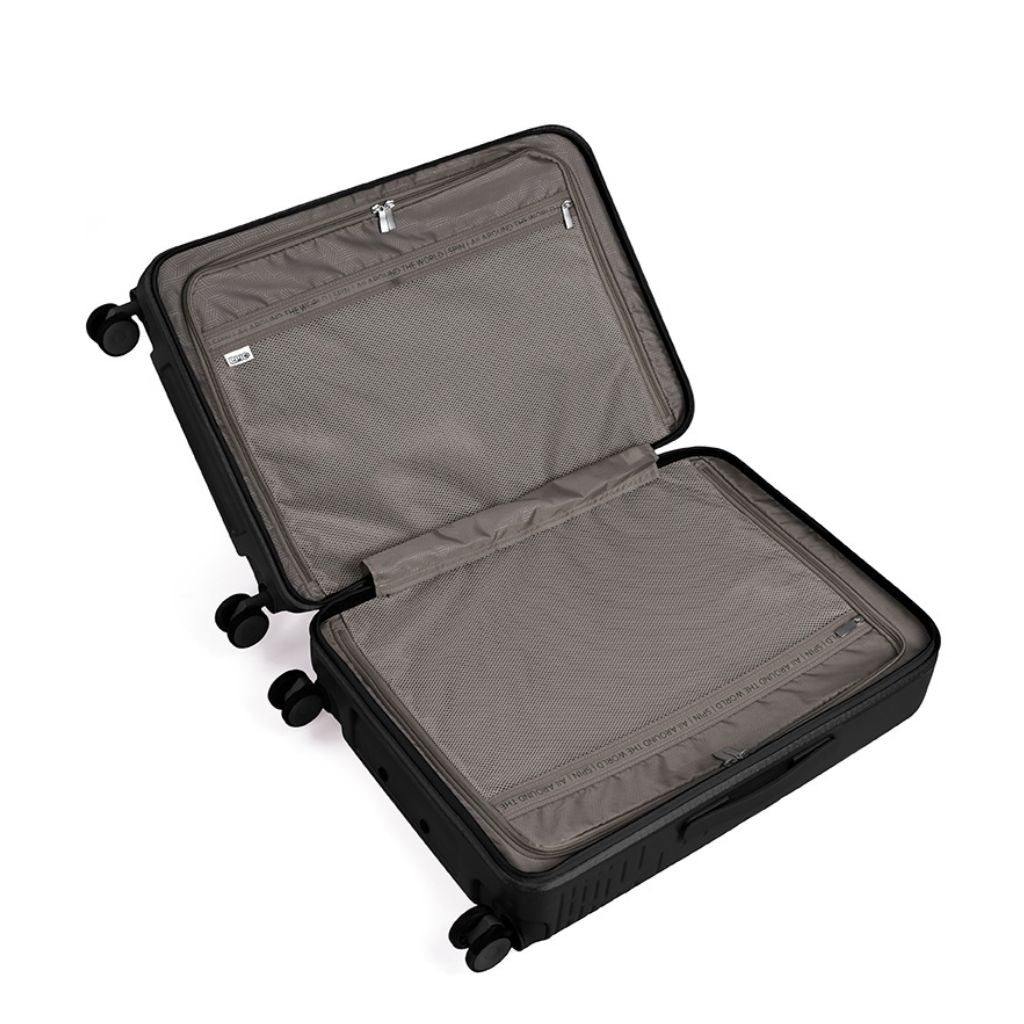 Epic Spin 65cm Medium Lightweight Suitcase - Matt Black Luggage for Travel & Business Trips