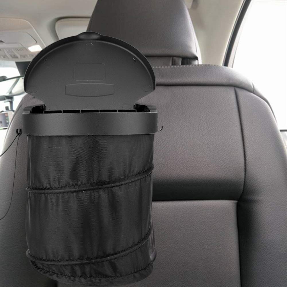 Foldable Car Trash Bin - Akozon Hanging Car Garbage Bag with Oxford Cloth for Waste & Dust - Perfect for Road Trips, Commuting & Keeping Your Vehicle Clean