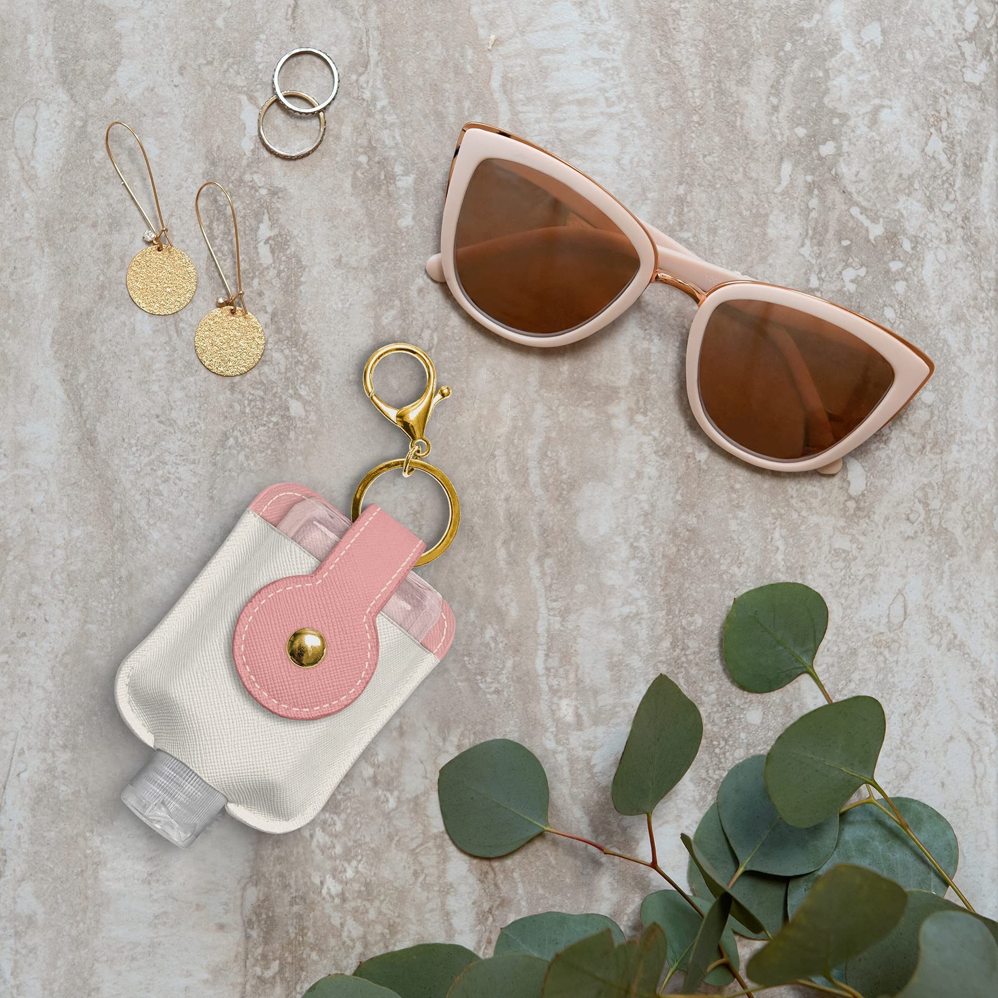 Refillable Travel Hand Sanitizer Holder with Keychain - Portable Mini Bottle for Clean & Germ-Free Hands | Perfect for Purse, Backpack & On-the-Go Use