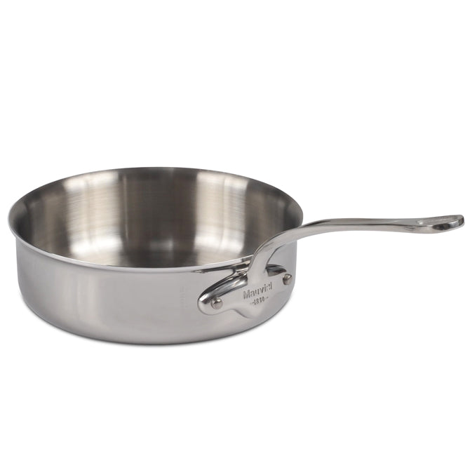 Mauviel M'COOK 8 Inch 5-Ply Stainless Steel Saute Pan - Professional Chef-Grade Cookware for Searing, Sauteing & Stir-Frying in Home Kitchens