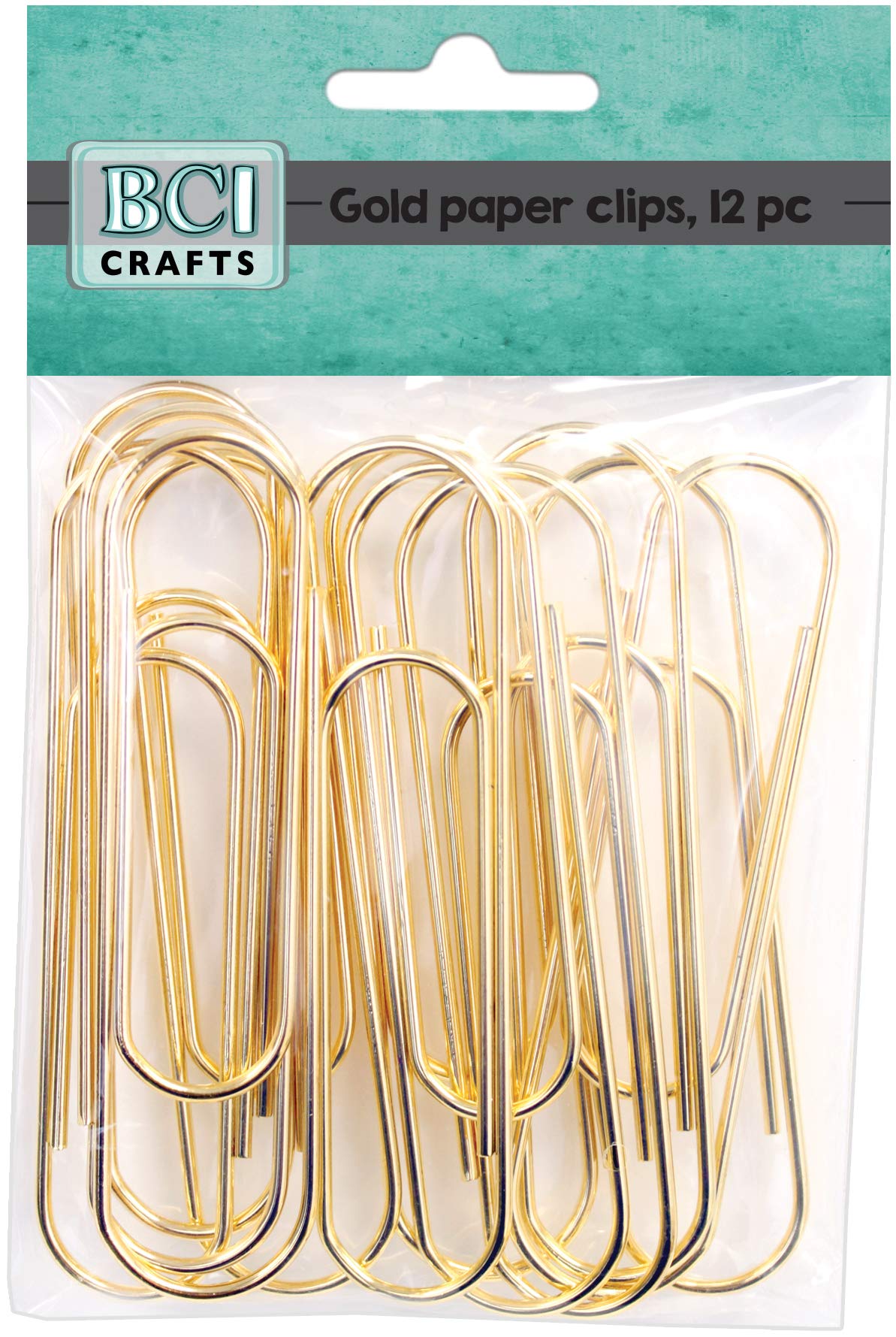 Large Gold Paper Clips - 12 Pack Bulk Office Supplies for Organizing Documents, Files & School Projects