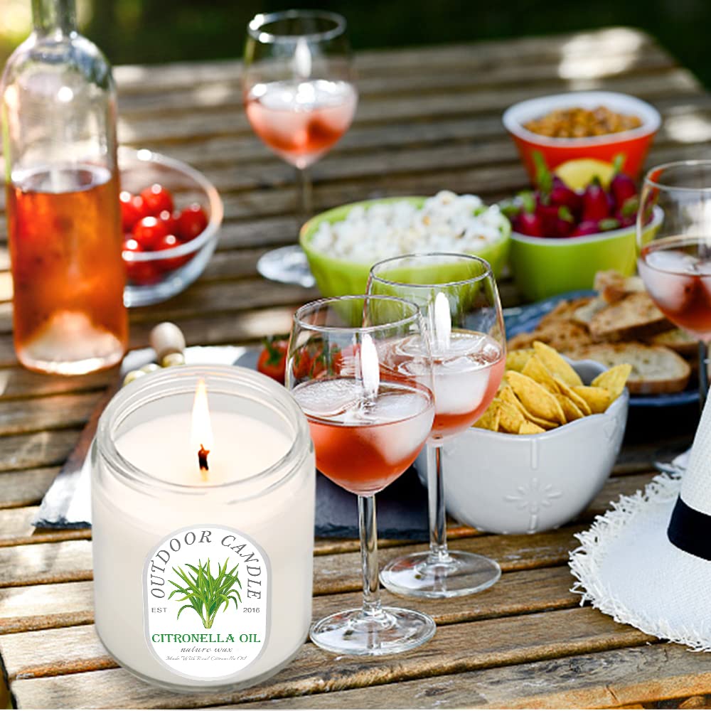 6-Pack Citronella Candles - 7.1oz Soy Wax for Outdoor & Indoor Use - 270 Hours Burn Time - Perfect for Garden, Patio & Balcony