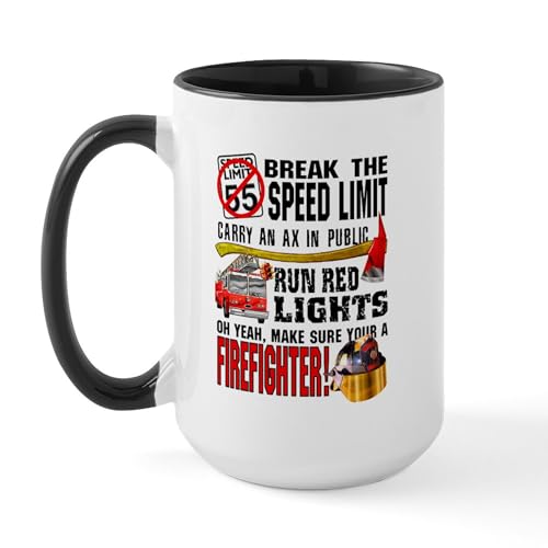 White/Black Inside - Make Sure A Firefighter Large Mug