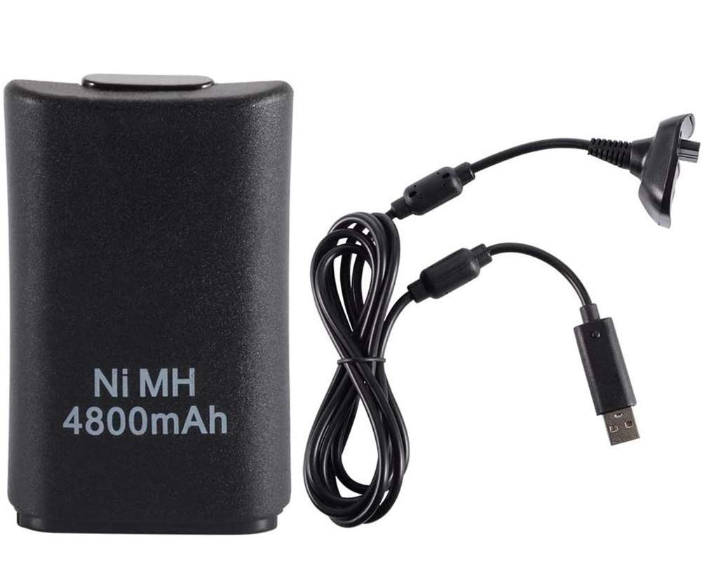 4800mAh Rechargeable Battery Pack with Charger Cable for Xbox 360 Wireless Controller - Long Lasting Replacement Battery for Gaming Sessions - Perfect for Home Entertainment & Competitive Gaming