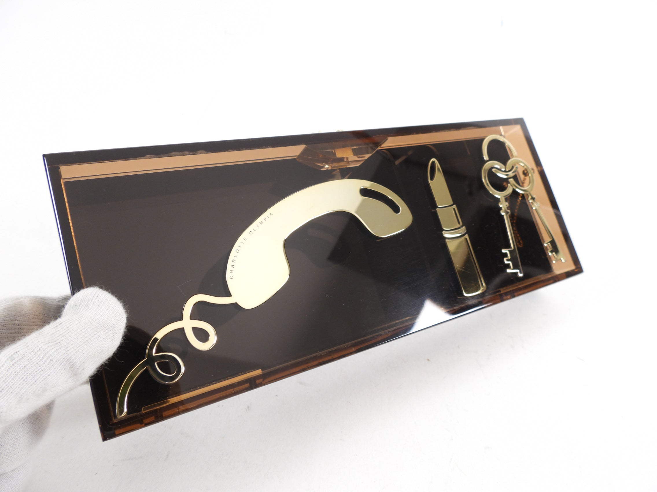 Charlotte Olympia Acrylic Resin Evening Clutch Box Bag - Elegant Women's Party Purse for Weddings, Galas & Special Occasions