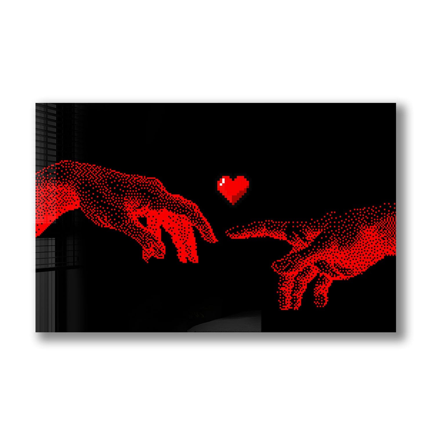 Pixelated Connection Tempered Glass Wall Art - Modern Abstract Home Decor for Living Room, Bedroom & Office - Shatterproof & Stylish Design