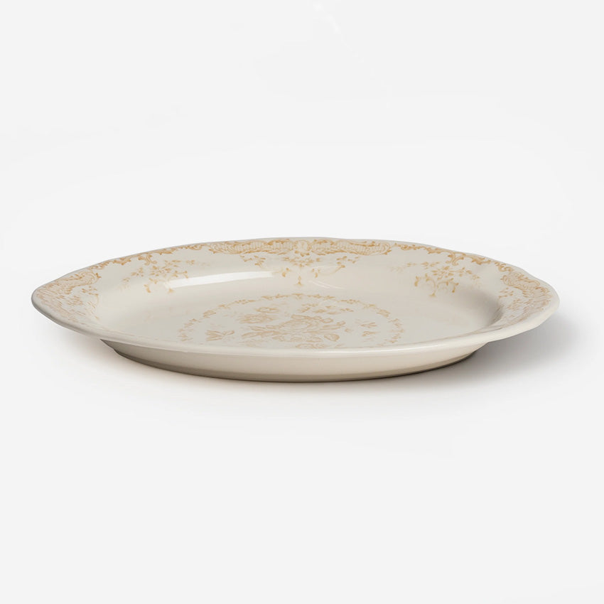 Bitossi Home Rose Oval Platter - Elegant Ceramic Serving Dish for Appetizers, Desserts & Entertaining | Perfect for Dinner Parties, Weddings & Home Decor
