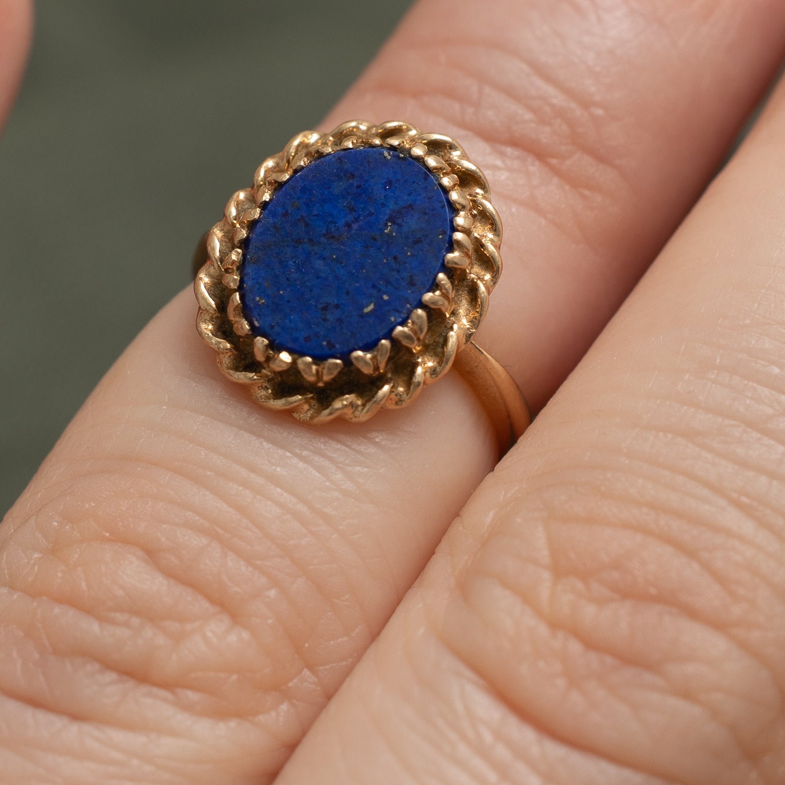 Lapis Lazuli Textured Ring - 1.75ct Genuine Stone - Size 2 - Handmade Boho Jewelry - Perfect for Meditation, Yoga & Spiritual Healing