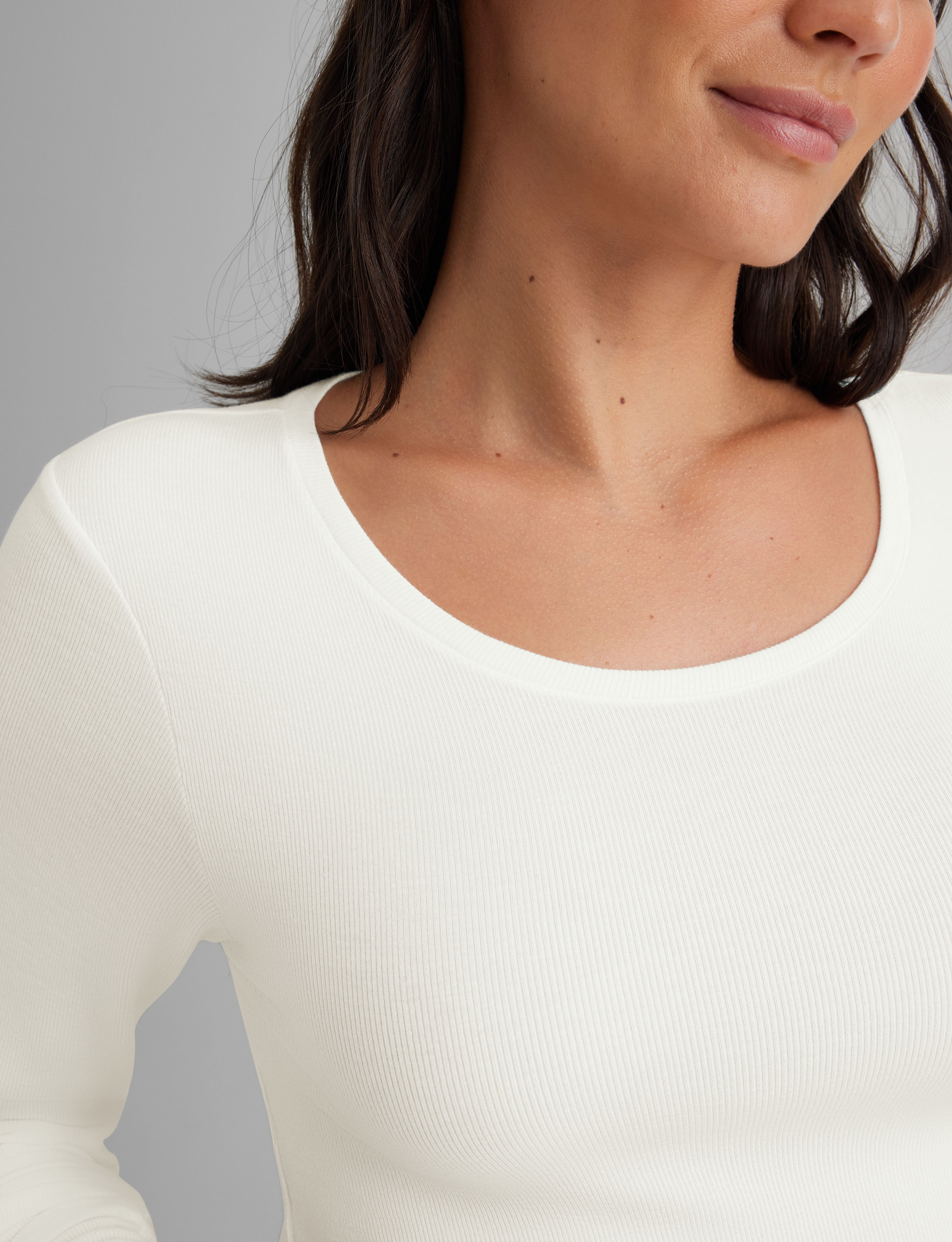 Women's Soft Micro Rib Long Sleeve T-Shirts (2 Pack) - Comfortable Stretchy Basics for Layering, Workout & Casual Wear