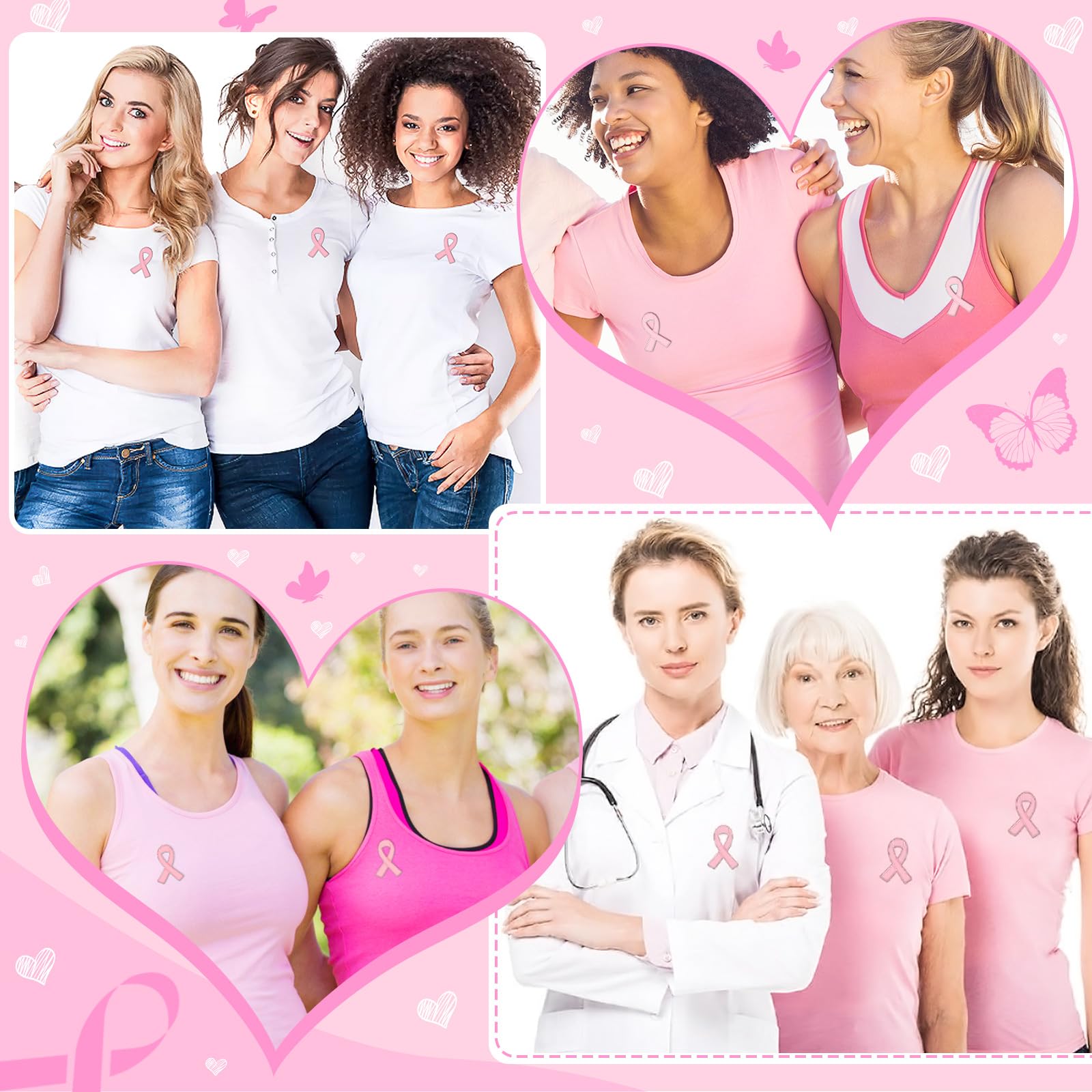 36 PCS Large Pink Ribbon Enamel Brooches - Breast Cancer Awareness Lapel Pins for Women & Girls - Hope Love Support Pins for Survivors - Perfect for Charity Events, Fundraisers, and Awareness Campaigns