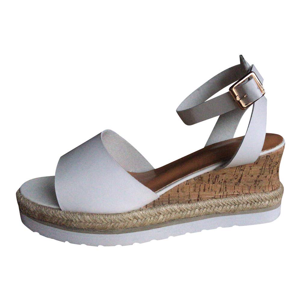 **Gibobby Women's Wide Width Platform Sandals - Casual Summer Flatform Ankle Strap Open Toe Sandals for Beach, Walking & Outfits**