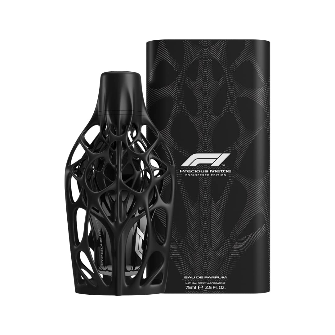 Formula 1 PRECIOUS METTLE Premium Men's Cologne - Woody Amber Eau de Parfum with 3D Exoskeleton Bottle Design - 2.5 Fl Oz - Perfect Racing Gift for Car Enthusiasts & Luxury Fragrance Lovers - Great for Date Nights, Special Occasions & Collector's Display