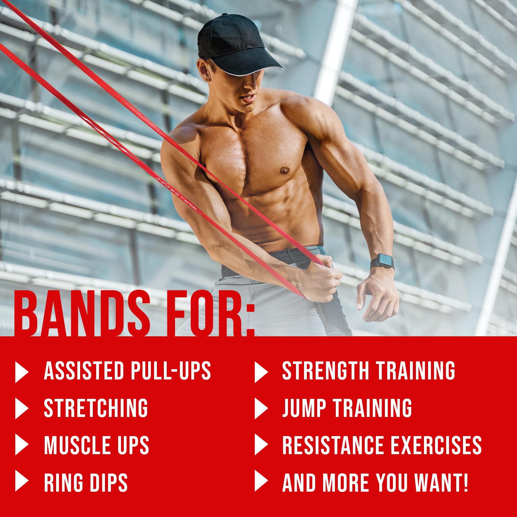 HGT Long Resistance Band - Heavy Duty Latex-Free Exercise Band for Women & Men - Perfect for Stretching, Yoga, Pilates & Strength Training - Home & Gym Fitness Equipment - Ideal for Physical Therapy, Muscle Recovery & Full-Body Workouts