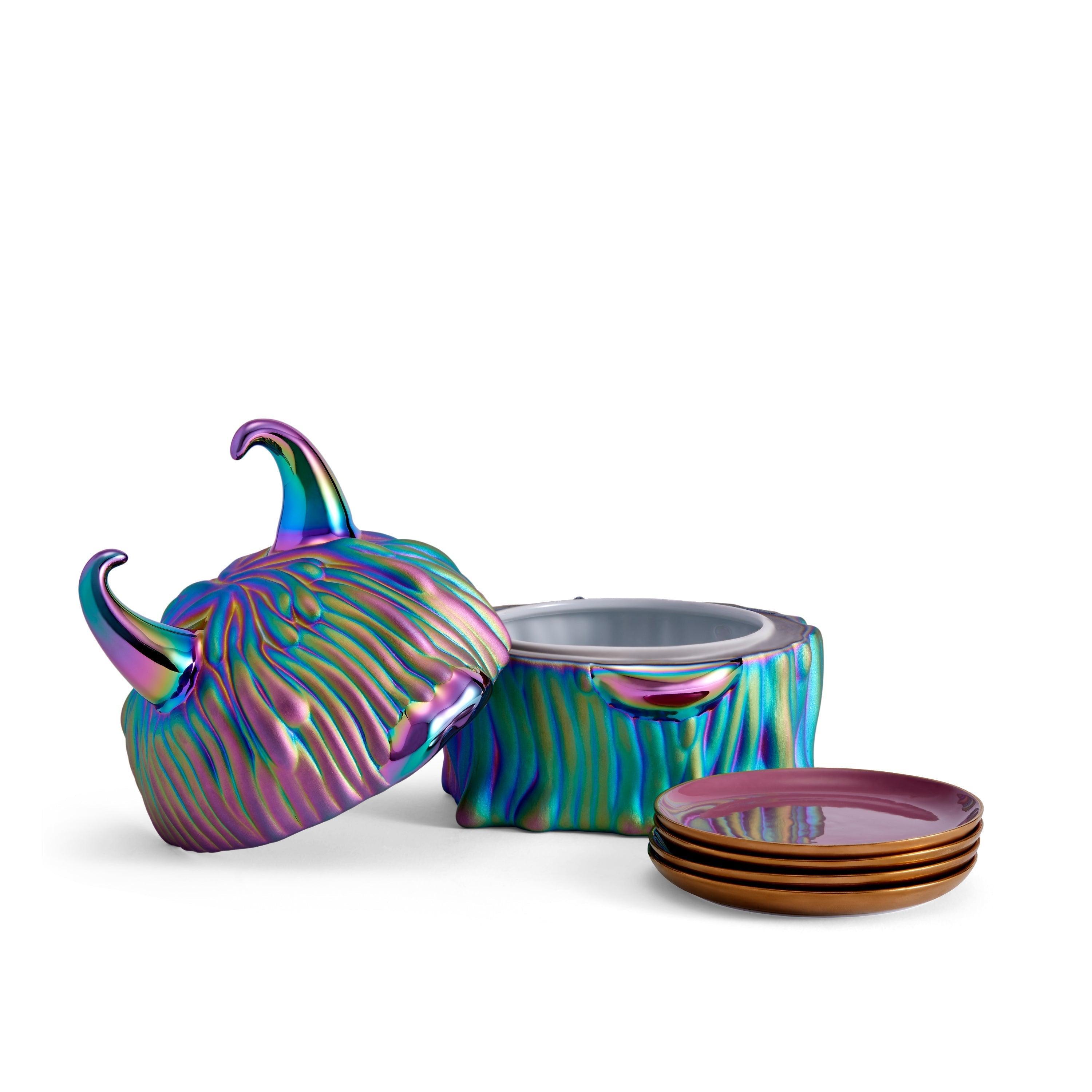 Haas Disco Lynda Box & Plates Set of 4 - Limited Edition (Only 300 Available) - Perfect for Home Decor, Gift Giving & Collectors