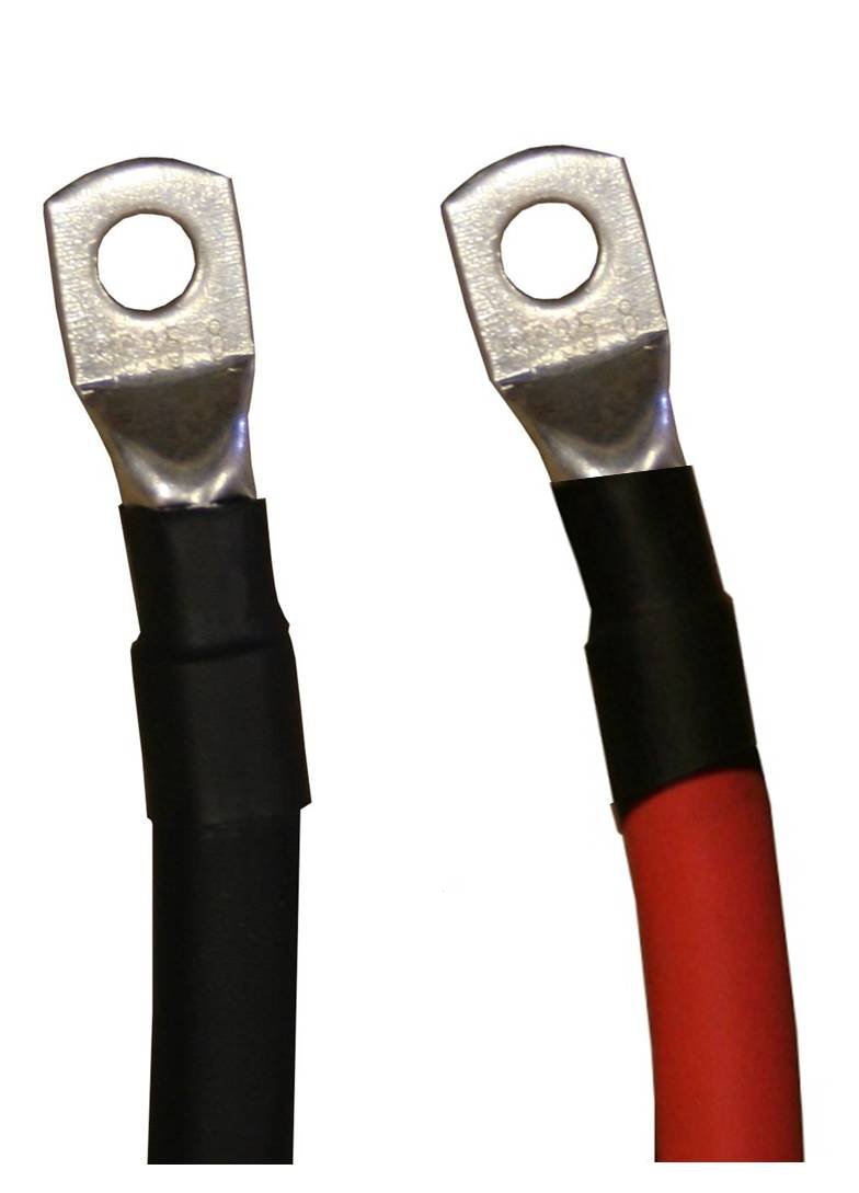 6 AWG Pure Copper Battery Cables - Red & Black with 3/8