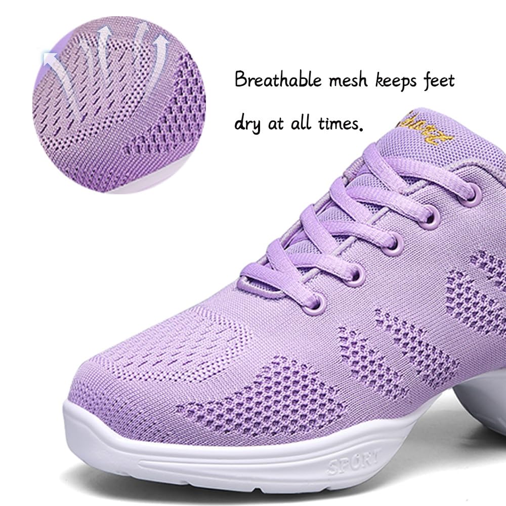 Women's Lace-Up Jazz Sneakers - Comfortable Cushioned Modern Dance Shoes for Ballet, Jazz & Walking | Perfect for Dance Classes, Performances & Casual Wear