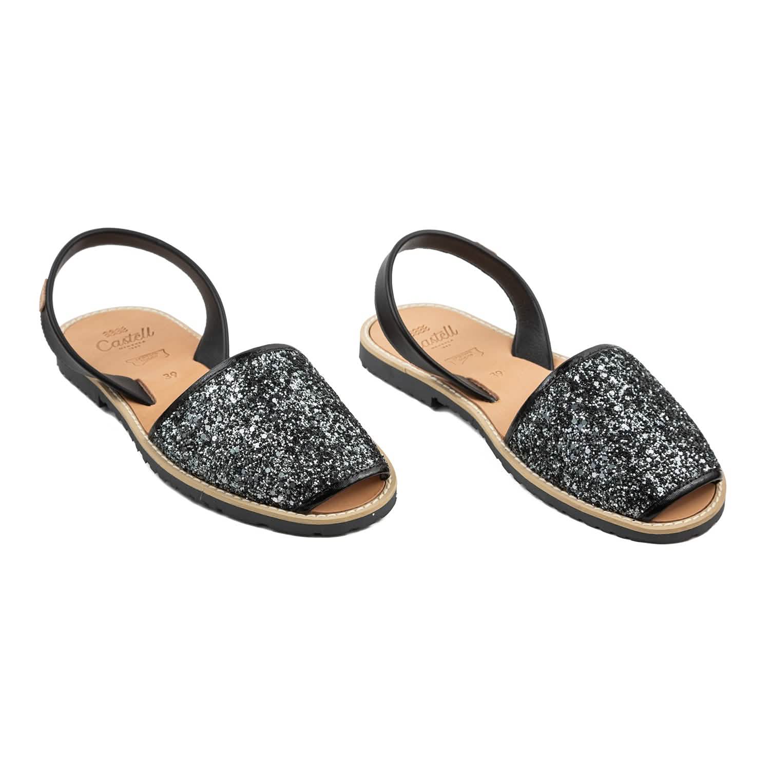 Madona 1056R Women's Open Toe Glitter Leather Menorcan Sandals - Perfect for Beach Vacations, Summer Parties & Casual Outings