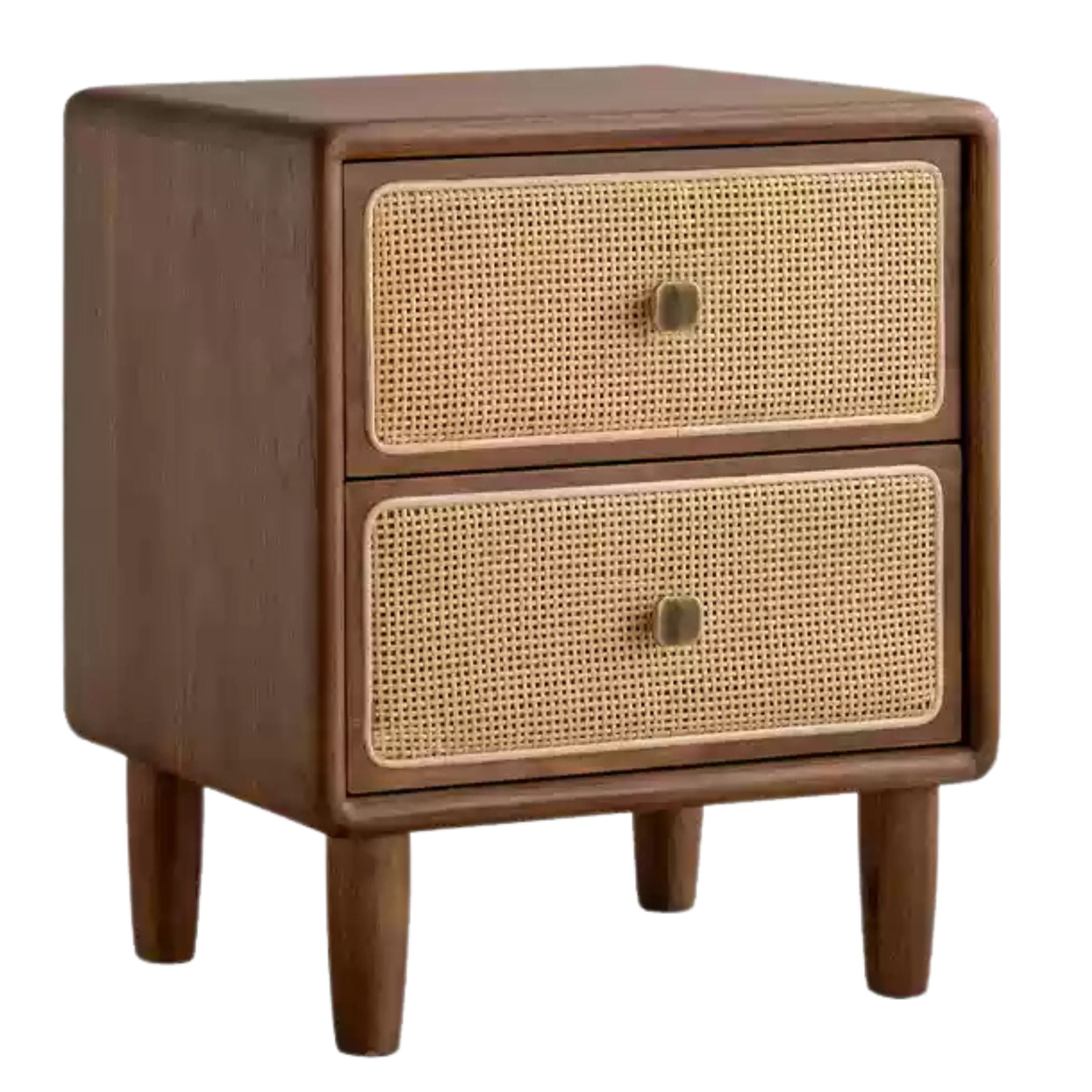 Premium Black Walnut Solid Wood Nightstand - Modern Bedside Table with Drawer for Bedroom, Living Room, or Guest Room - Durable & Stylish Home Furniture