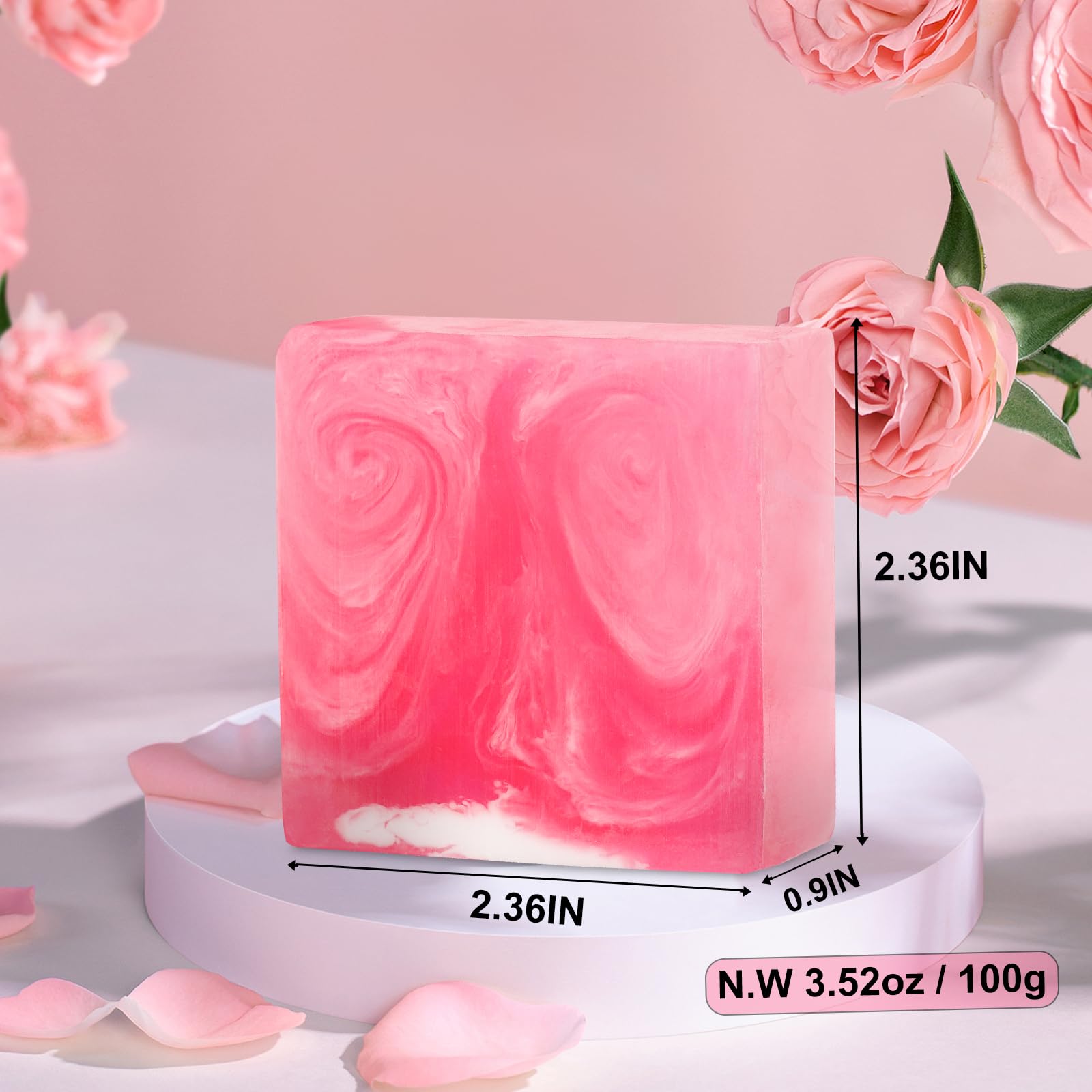 3 Pack Yoni Bar Soap for Women - 100% Natural Organic Feminine Wash with pH Balance, Moisturizing Vaginal Soap with Rose Scent | Intimate Hygiene, Daily Cleansing & Gentle Care for Sensitive Skin