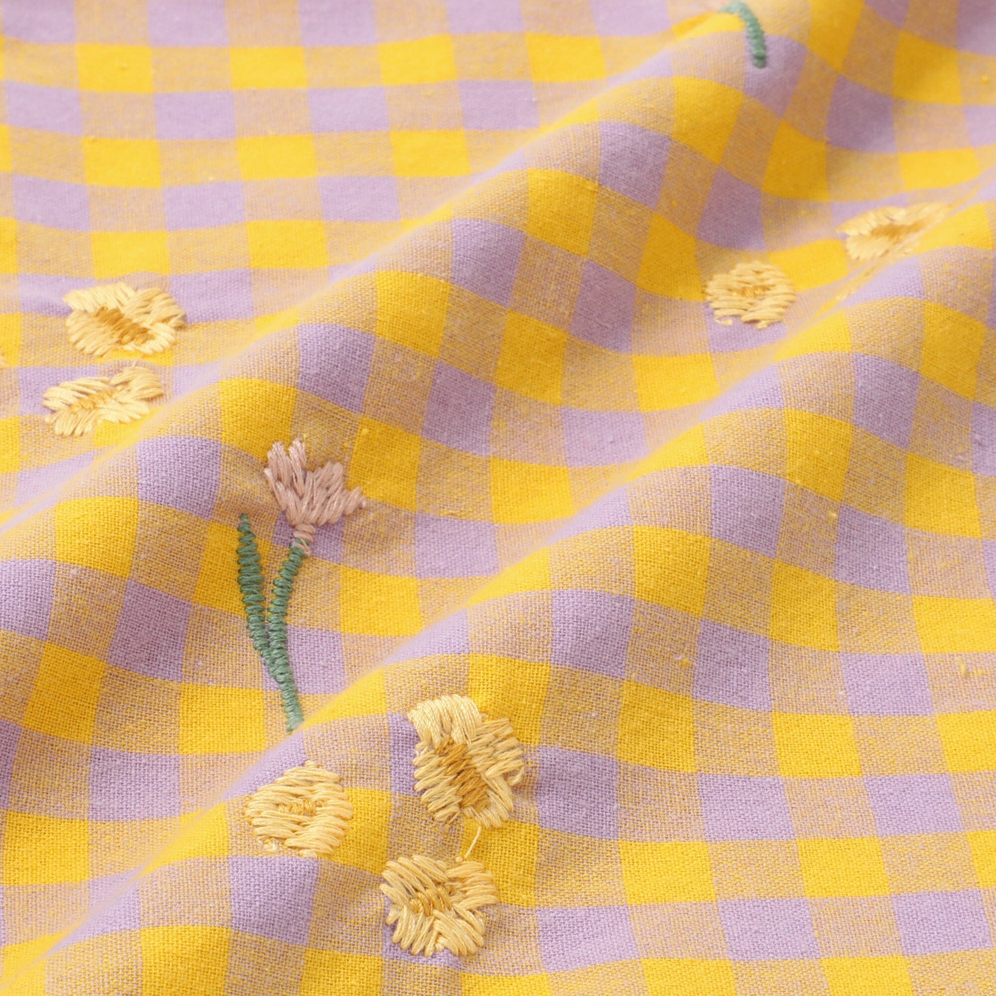Frilled Embroidered Cushion Cover 18x18 Inches Yellow and Purple - Perfect for Sofa, Bed, Chair Decor and Home Styling